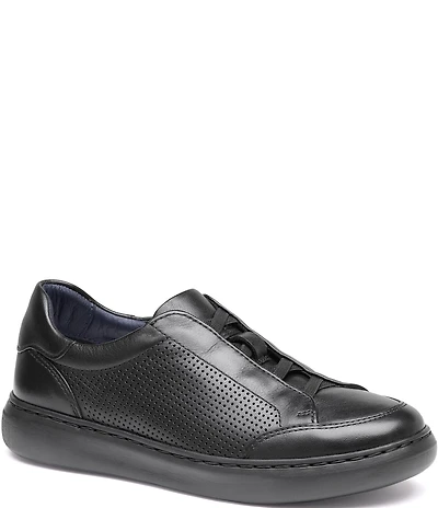 Johnston & Murphy Boys' Anders Leather Stretch Lace Sneakers (Youth)