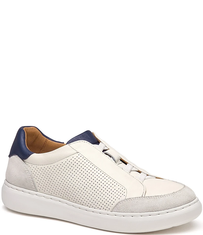 Johnston & Murphy Boys' Anders Leather Suede Stretch Lace Sneakers (Youth)