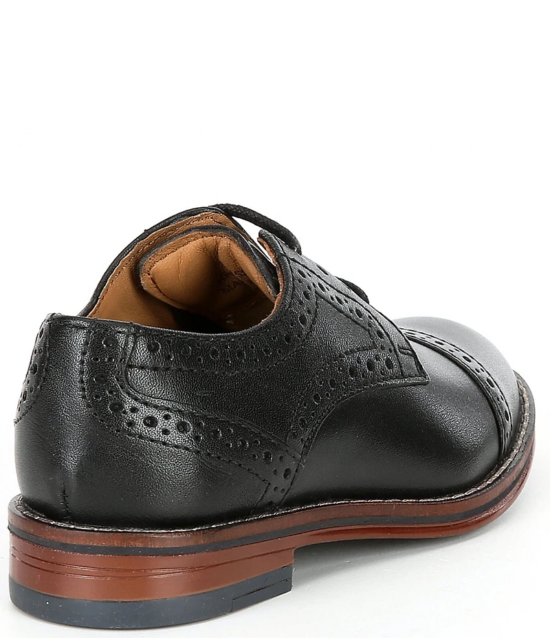 Johnston & Murphy Boys' Conard Leather Cap Toe Brogue Detail Oxfords (Infant)