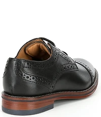 Johnston & Murphy Boys' Conard Leather Cap Toe Brogue Detail Oxfords (Infant)