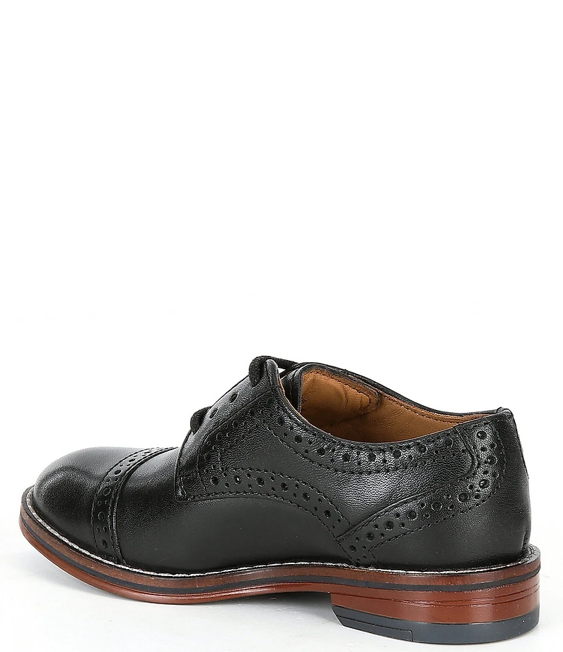 Johnston & Murphy Boys' Conard Leather Cap Toe Brogue Detail Oxfords (Infant)