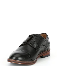 Johnston & Murphy Boys' Conard Leather Cap Toe Brogue Detail Oxfords (Infant)
