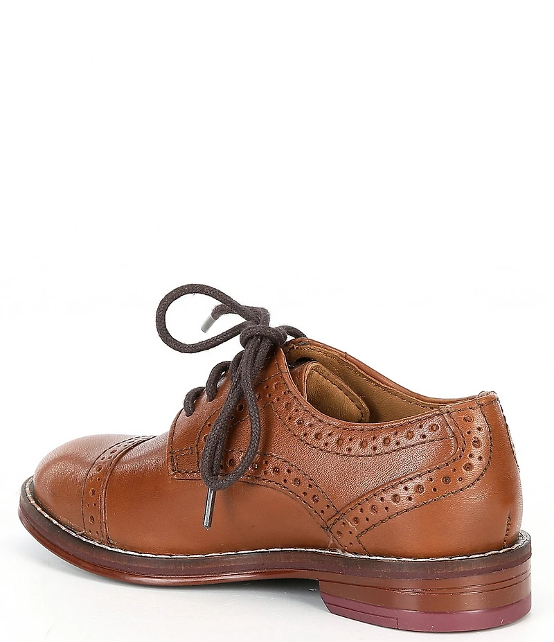 Johnston & Murphy Boys' Conard Leather Cap Toe Brogue Detail Oxfords (Infant)