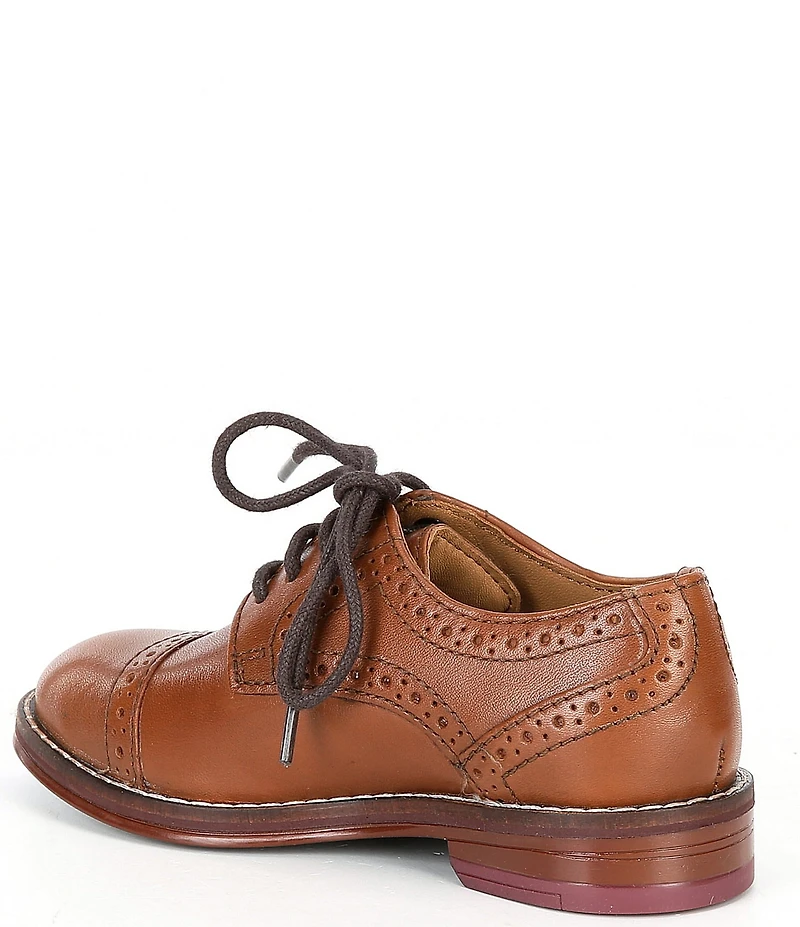 Johnston & Murphy Boys' Conard Leather Cap Toe Brogue Detail Oxfords (Infant)