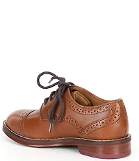 Johnston & Murphy Boys' Conard Leather Cap Toe Brogue Detail Oxfords (Infant)