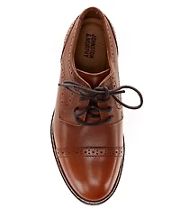 Johnston & Murphy Boys' Conard Leather Cap Toe Brogue Detail Oxfords (Toddler)
