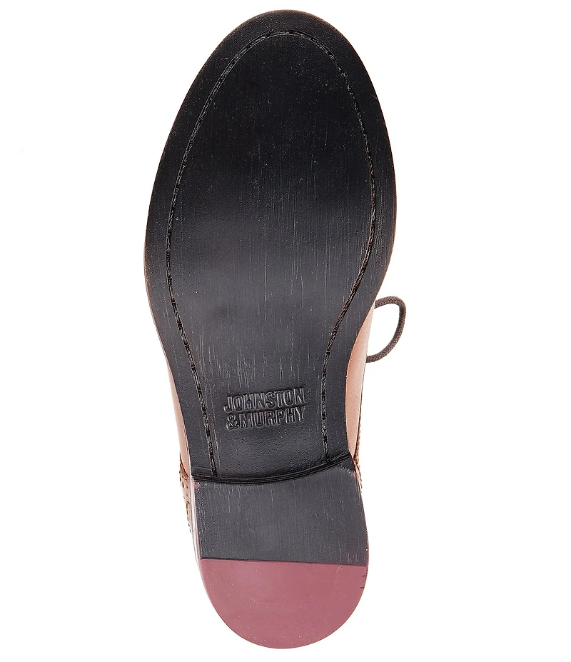 Johnston & Murphy Boys' Conard Leather Cap Toe Brogue Detail Oxfords (Toddler)