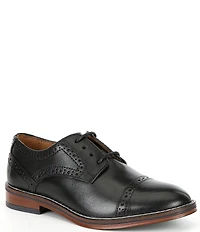 Johnston & Murphy Boys' Conard Leather Cap Toe Brogue Detail Oxfords (Toddler)