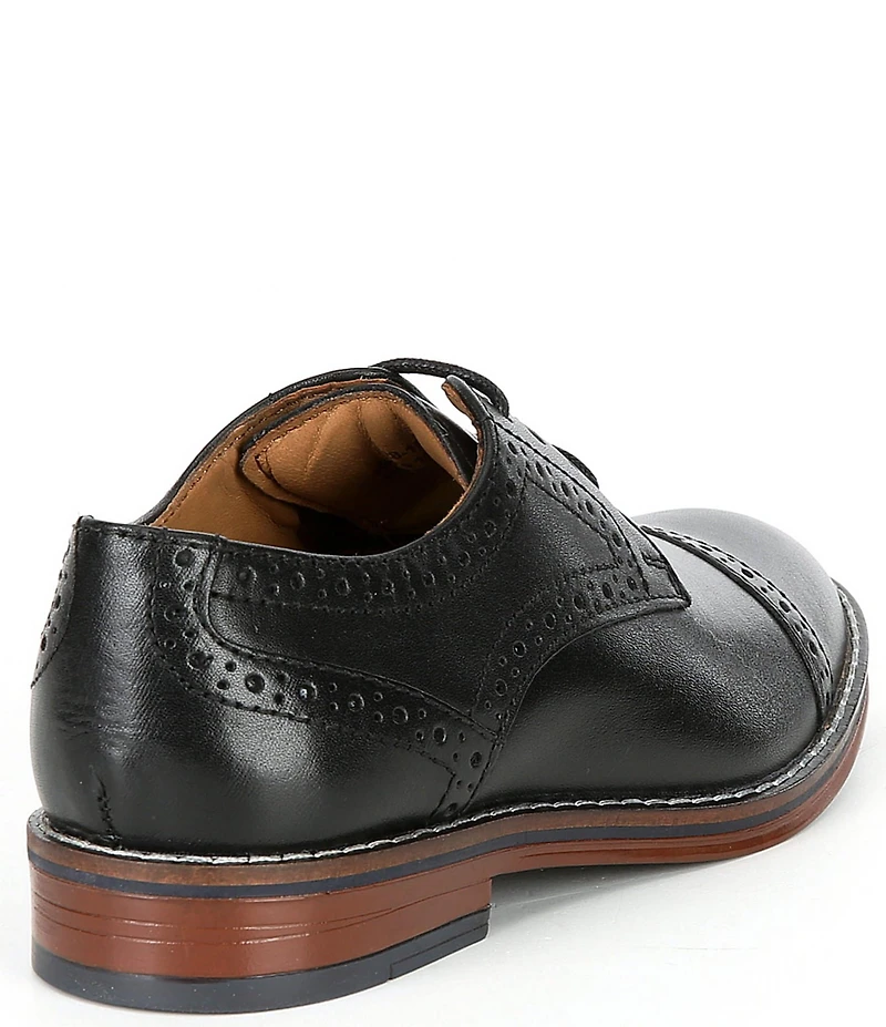 Johnston & Murphy Boys' Conard Leather Cap Toe Brogue Detail Oxfords (Toddler)