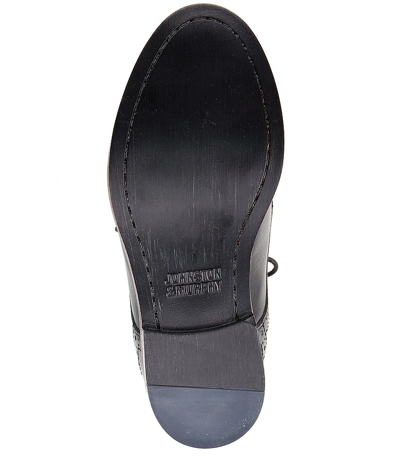 Johnston & Murphy Boys' Conard Leather Cap Toe Brogue Detail Oxfords (Toddler)