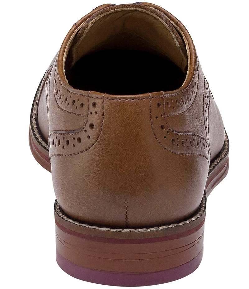 Johnston & Murphy Boys' Conard Leather Cap Toe Brogue Detail Oxfords (Youth)