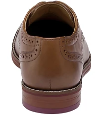 Johnston & Murphy Boys' Conard Leather Cap Toe Brogue Detail Oxfords (Youth)