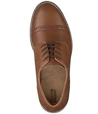 Johnston & Murphy Boys' Conard Leather Cap Toe Brogue Detail Oxfords (Youth)