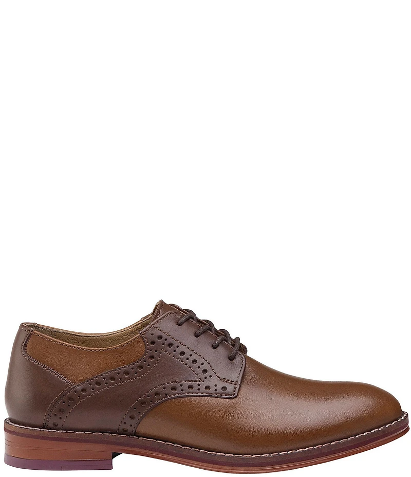 Johnston & Murphy Boys' Conard Leather Saddle Brogue Detail Oxfords (Infant)