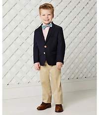 Johnston & Murphy Boys' Conard Leather Saddle Brogue Detail Oxfords (Infant)