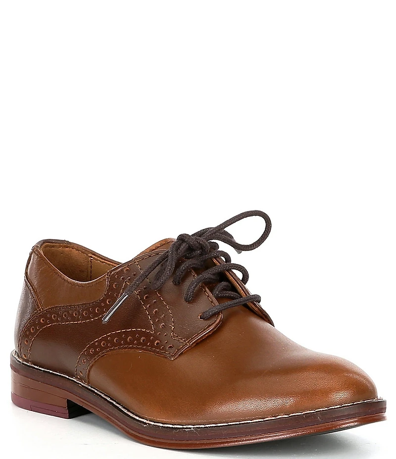 Johnston & Murphy Boys' Conard Leather Saddle Brogue Detail Oxfords (Toddler)