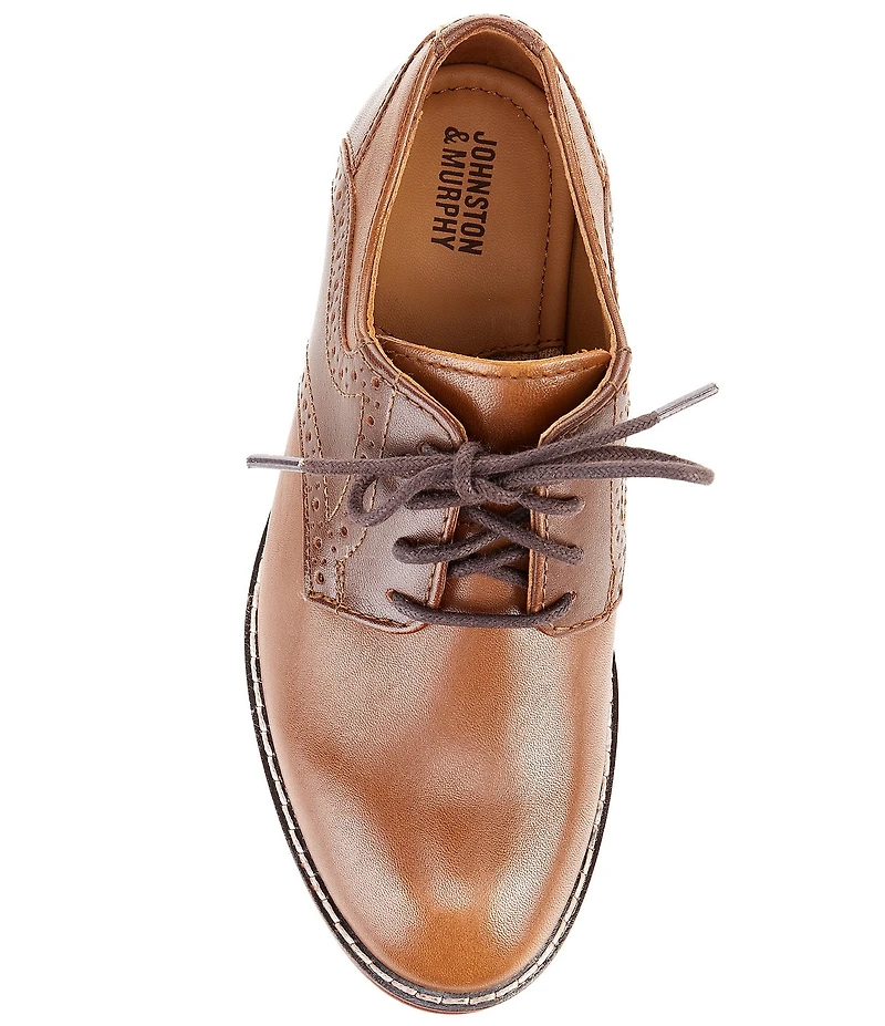 Johnston & Murphy Boys' Conard Leather Saddle Brogue Detail Oxfords (Toddler)
