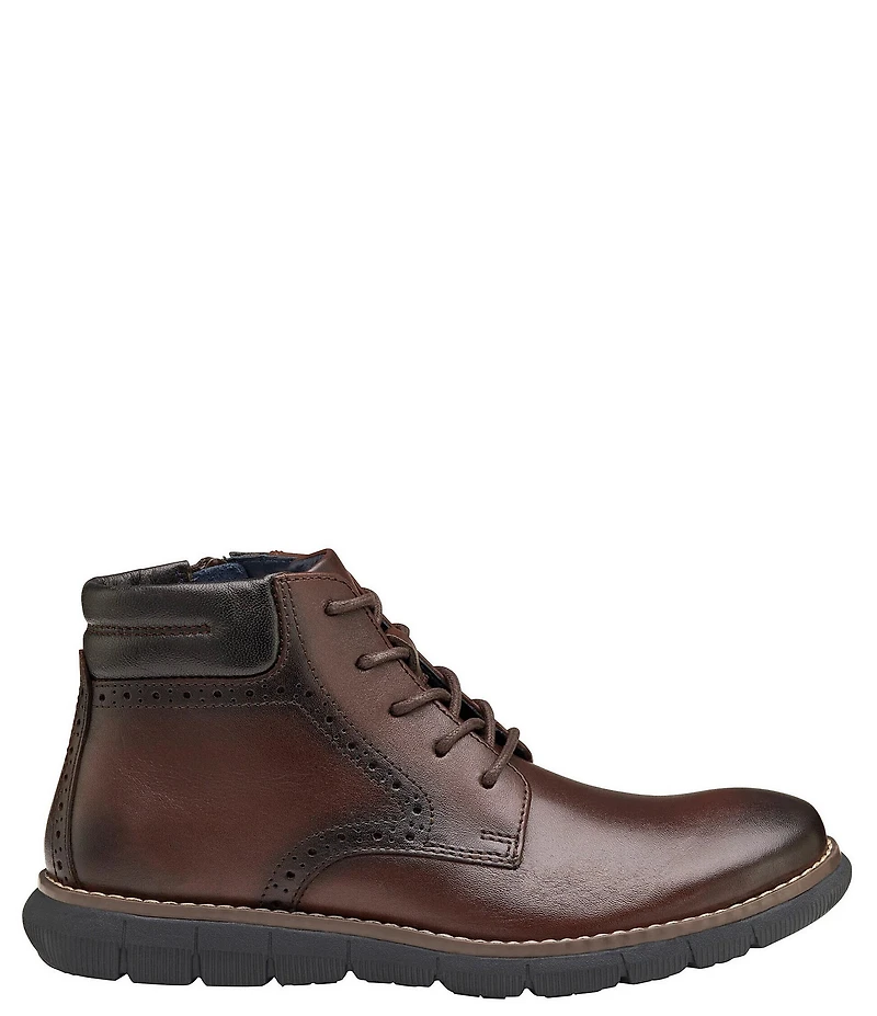 Johnston & Murphy Boys' Holden Leather Plain Toe Lace Up Boots (Youth)