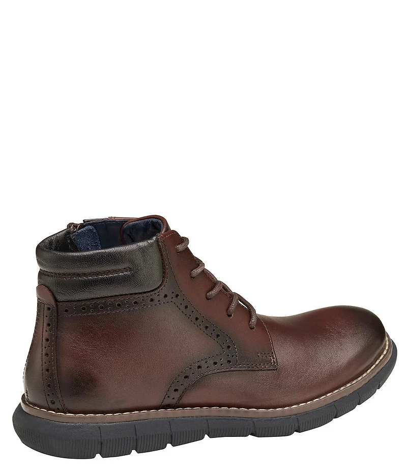 Johnston & Murphy Boys' Holden Leather Plain Toe Lace Up Boots (Youth)