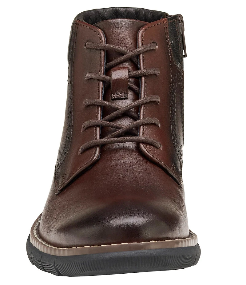 Johnston & Murphy Boys' Holden Leather Plain Toe Lace Up Boots (Youth)