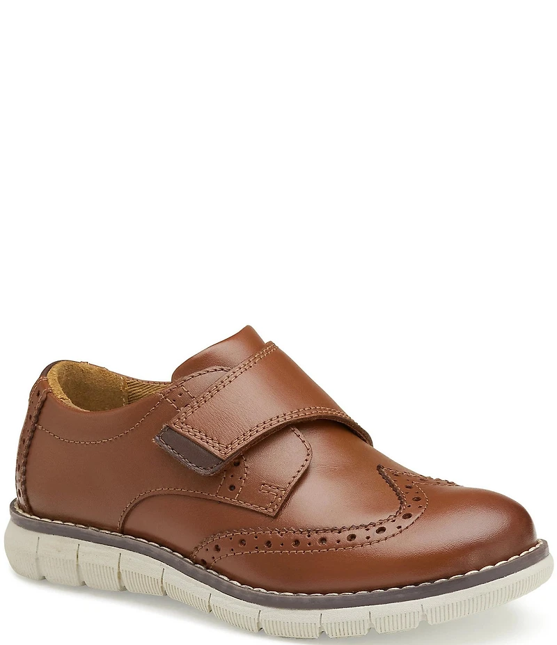 Johnston & Murphy Boys' Holden Leather Alternative Closure Wingtip Oxfords (Toddler)