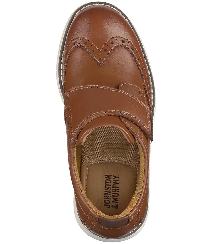 Johnston & Murphy Boys' Holden Leather Alternative Closure Wingtip Oxfords (Toddler)