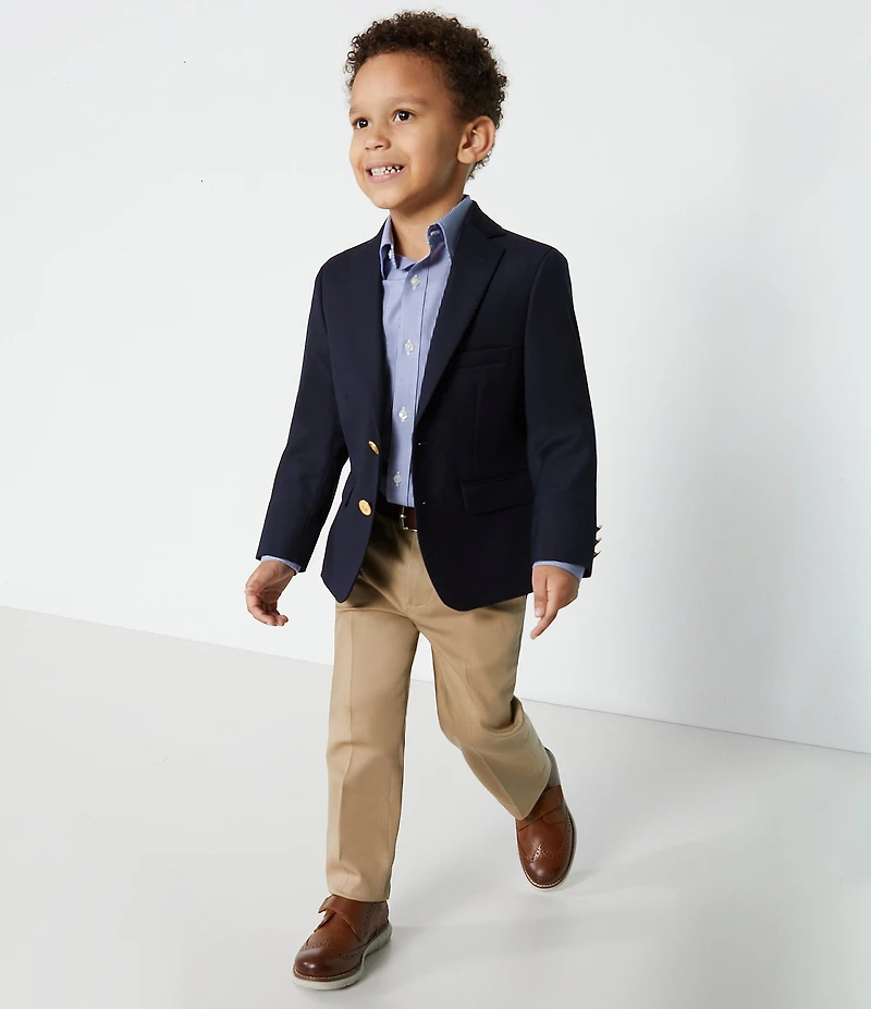 Johnston & Murphy Boys' Holden Leather Alternative Closure Wingtip Oxfords (Toddler)