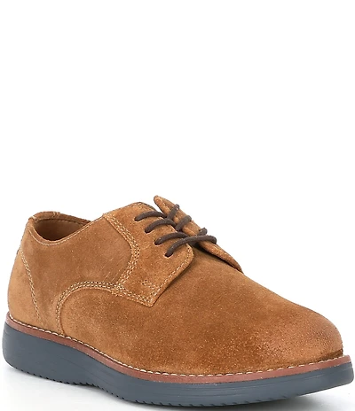 Johnston & Murphy Boys' Upton Suede Plain Toe Lace Up Oxfords (Youth)
