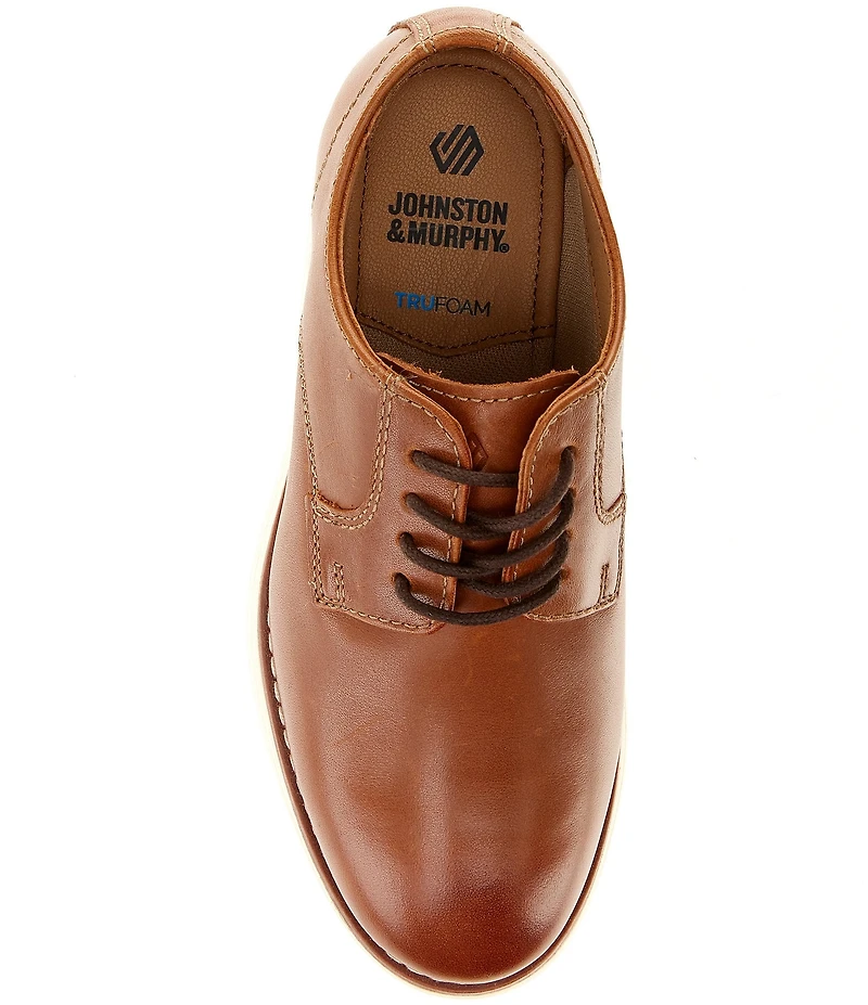 Johnston & Murphy Boys' Upton Plain Toe Leather Lace Up Oxfords (Youth)
