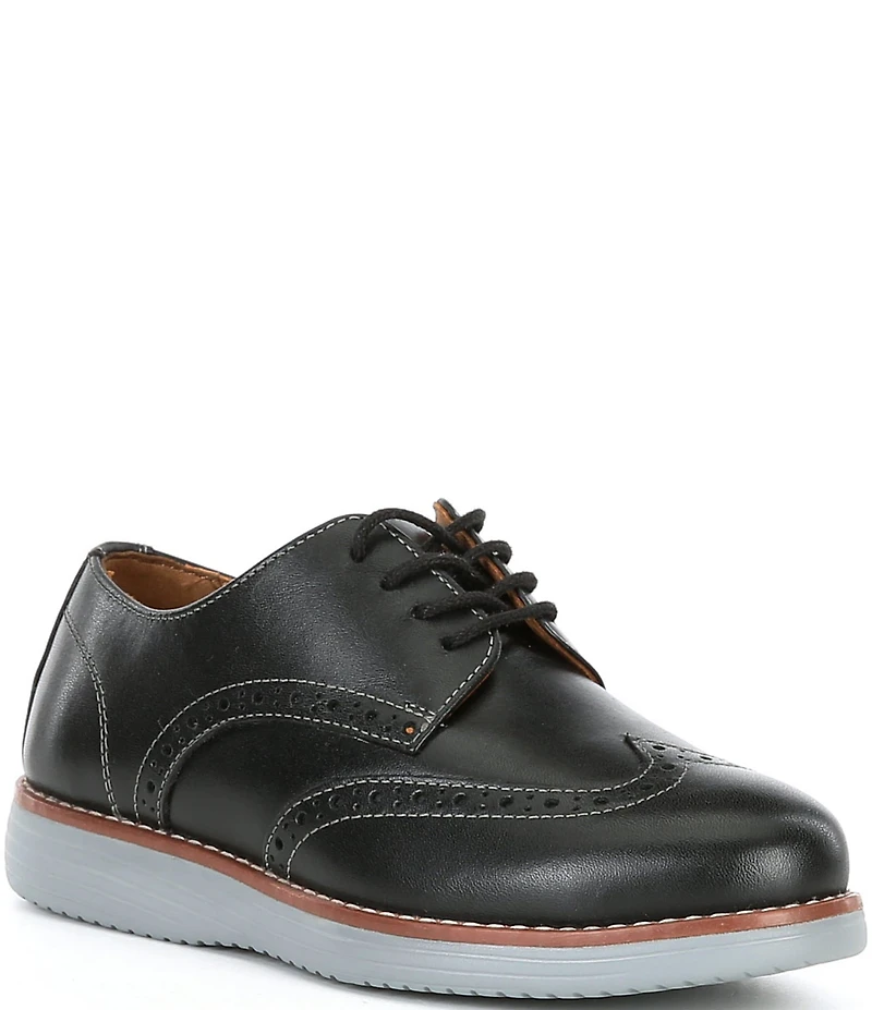 Johnston & Murphy Boys' Upton Leather Lace Up Wingtip Oxfords (Youth)