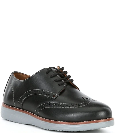 Johnston & Murphy Boys' Upton Leather Lace Up Wingtip Oxfords (Youth)