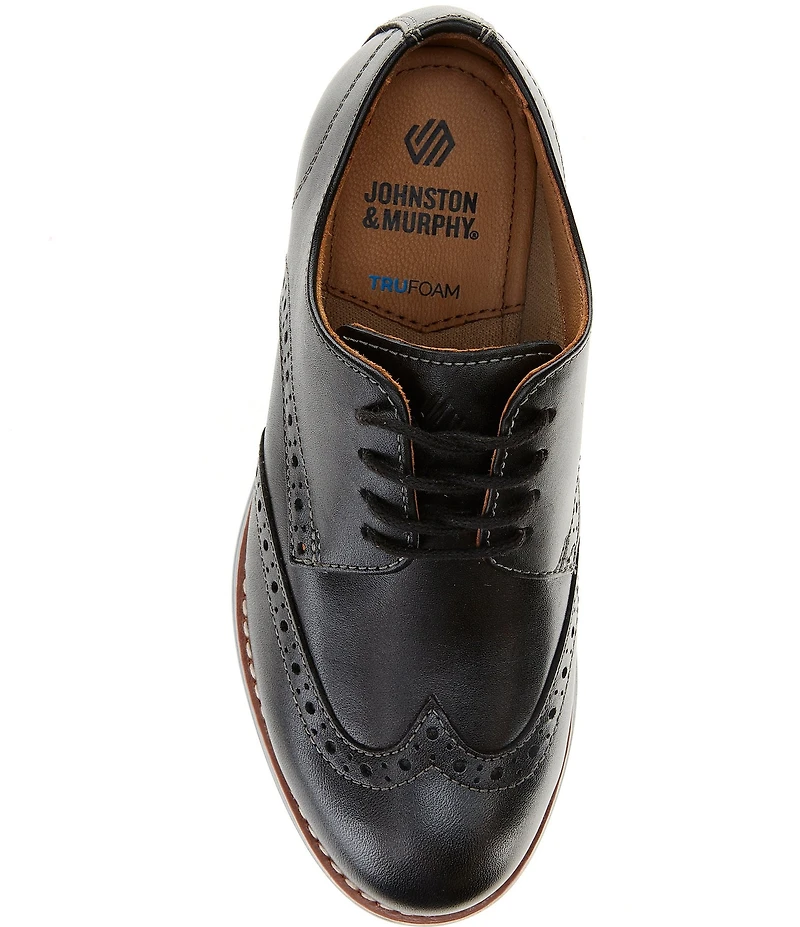 Johnston & Murphy Boys' Upton Leather Lace Up Wingtip Oxfords (Youth)