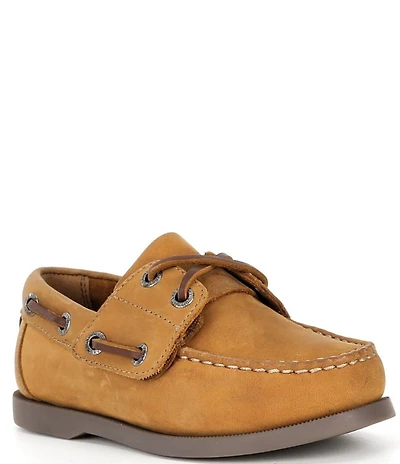 Johnston & Murphy Boys' Zeke Leather Alternative Closure Boat Shoes (Toddler)