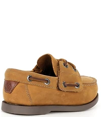 Johnston & Murphy Boys' Zeke Leather Alternative Closure Boat Shoes (Toddler)