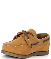 Johnston & Murphy Boys' Zeke Leather Alternative Closure Boat Shoes (Toddler)