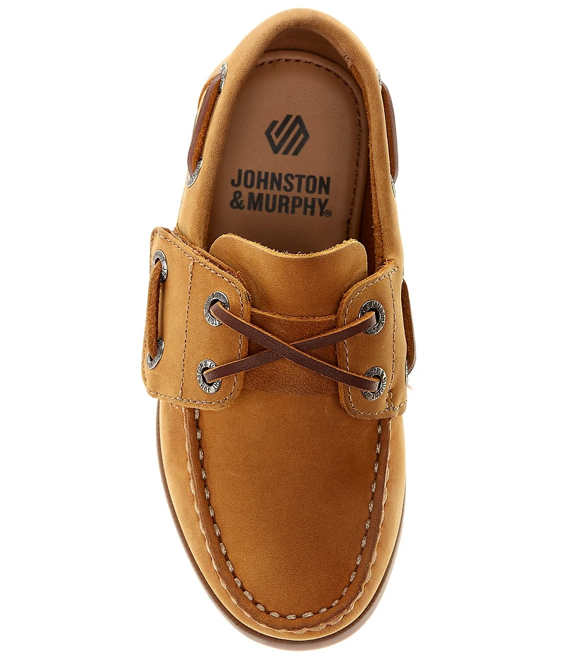 Johnston & Murphy Boys' Zeke Leather Alternative Closure Boat Shoes (Toddler)