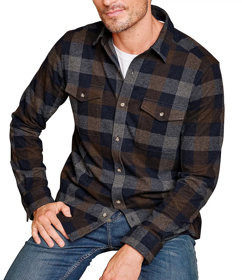 Johnston & Murphy Brushed Large Plaid Long Sleeve Woven Shirt