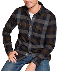 Johnston & Murphy Brushed Large Plaid Long Sleeve Woven Shirt