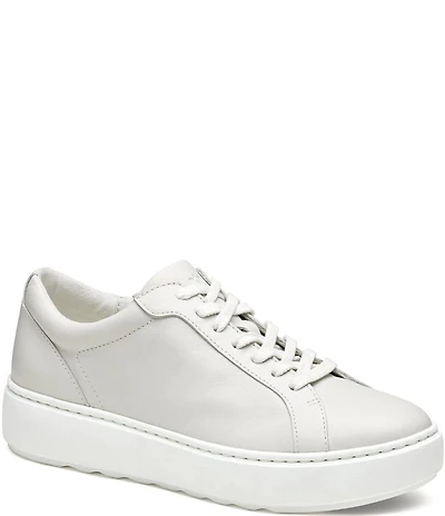 Johnston & Murphy Cammie Lace Up Leather Platform Sneakers