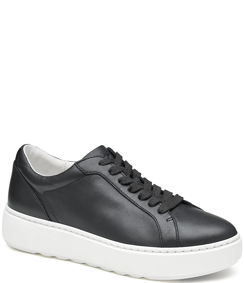 Johnston & Murphy Cammie Lace Up Leather Platform Sneakers