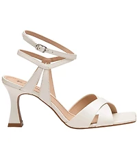 Johnston & Murphy Christine Leather Cross Band Square Toe Sandals
