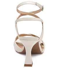 Johnston & Murphy Christine Leather Cross Band Square Toe Sandals