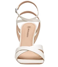 Johnston & Murphy Christine Leather Cross Band Square Toe Sandals