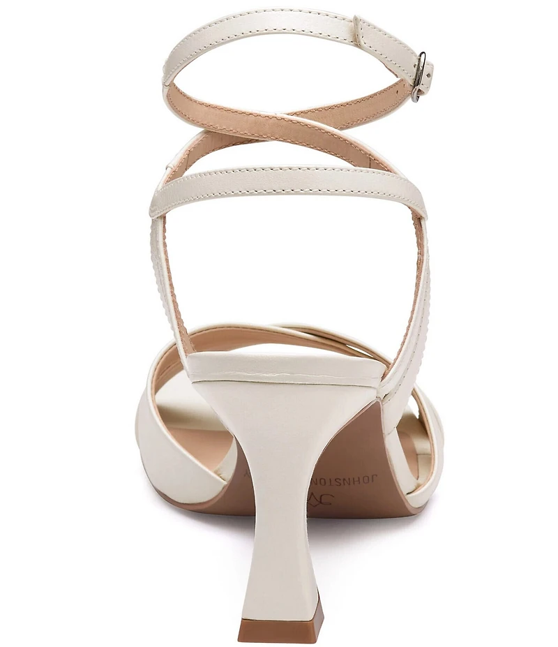 Johnston & Murphy Christine Leather Cross Band Square Toe Sandals