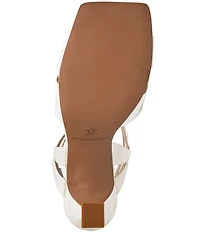 Johnston & Murphy Christine Leather Cross Band Square Toe Sandals