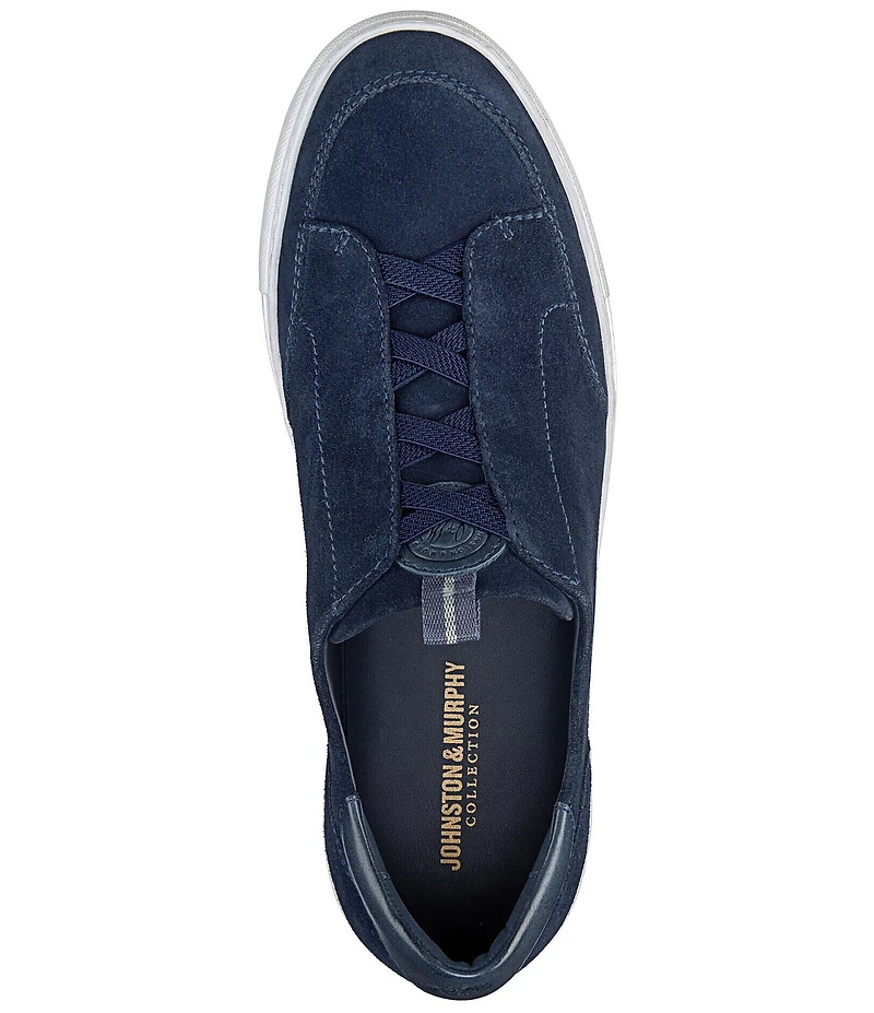 Johnston & Murphy Collection Men's Anson Water-Resistant Suede Stretch Lace-to-Toe Sneakers