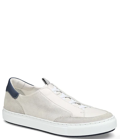 Johnston & Murphy Collection Men's Anson Perforated Sheepskin Stretch Lace-to-Toe Sneakers