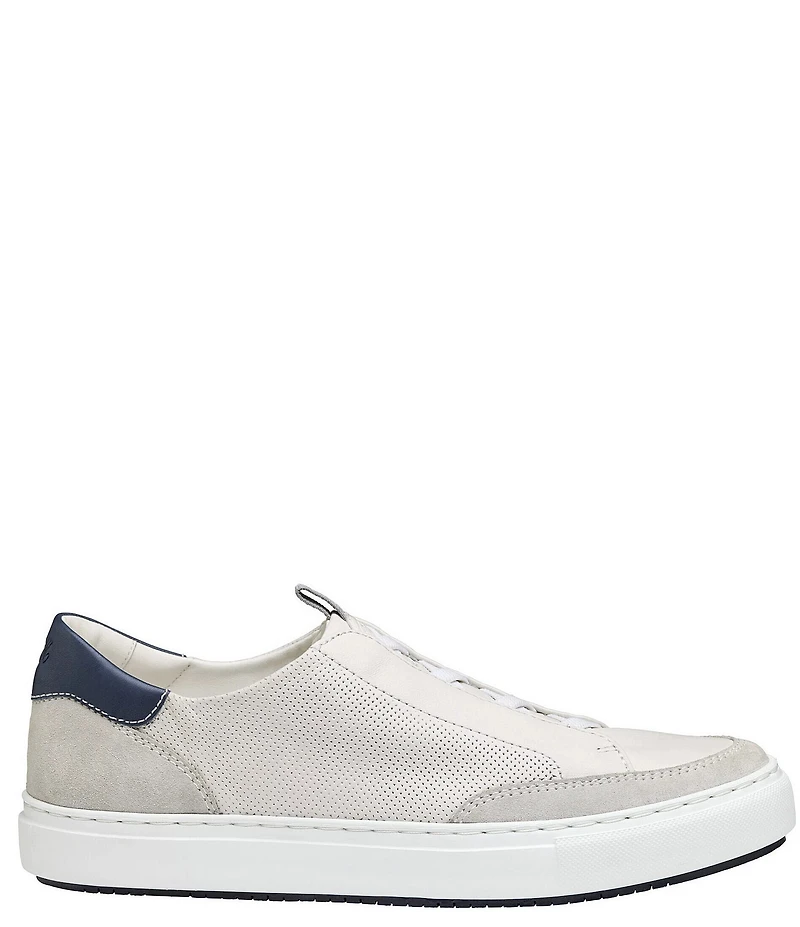 Johnston & Murphy Collection Men's Anson Perforated Sheepskin Stretch Lace-to-Toe Sneakers