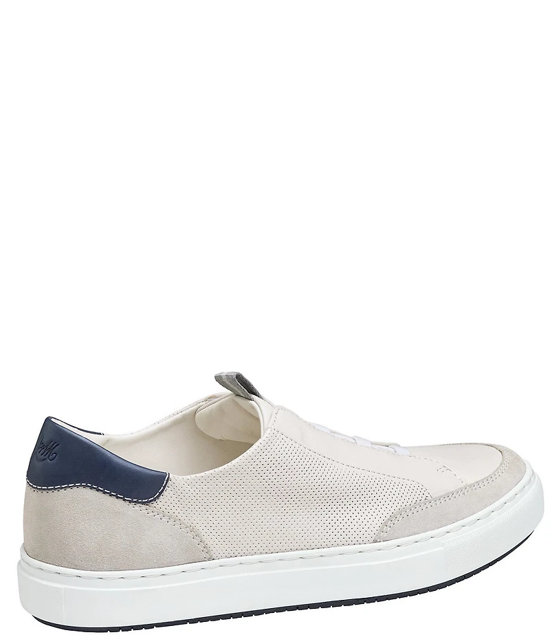 Johnston & Murphy Collection Men's Anson Perforated Sheepskin Stretch Lace-to-Toe Sneakers