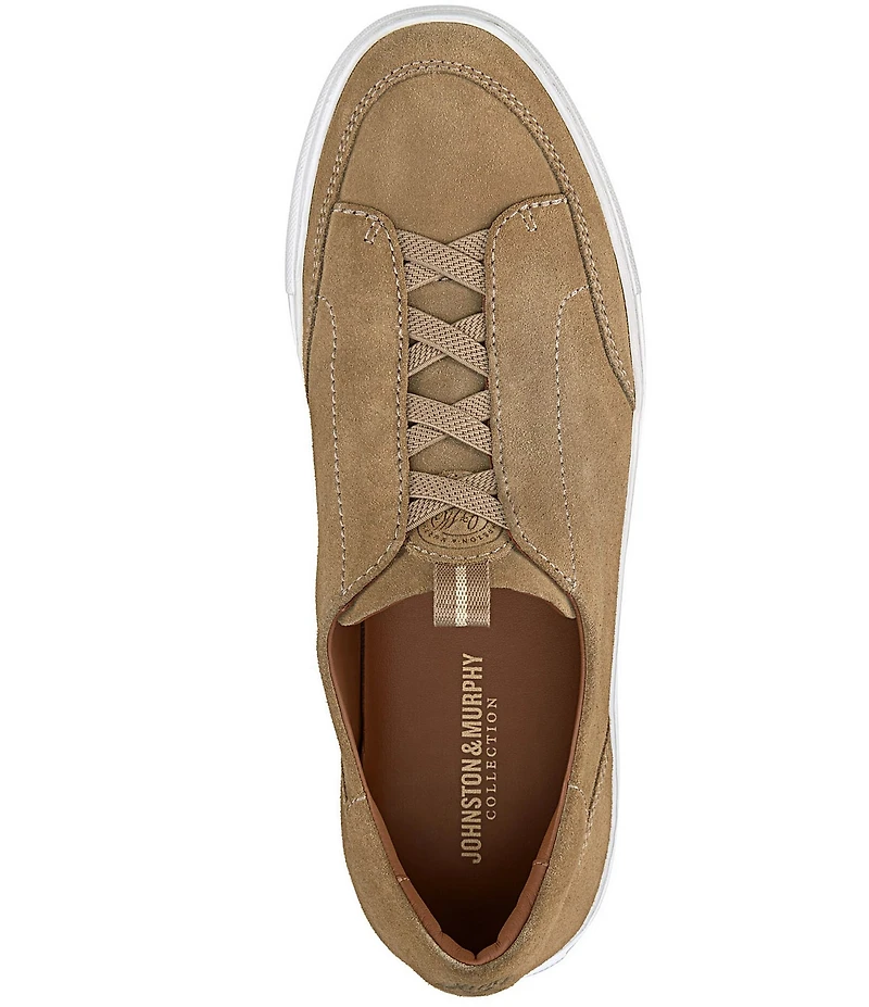 Johnston & Murphy Collection Men's Anson Water-Resistant Suede Stretch Lace-to-Toe Sneakers